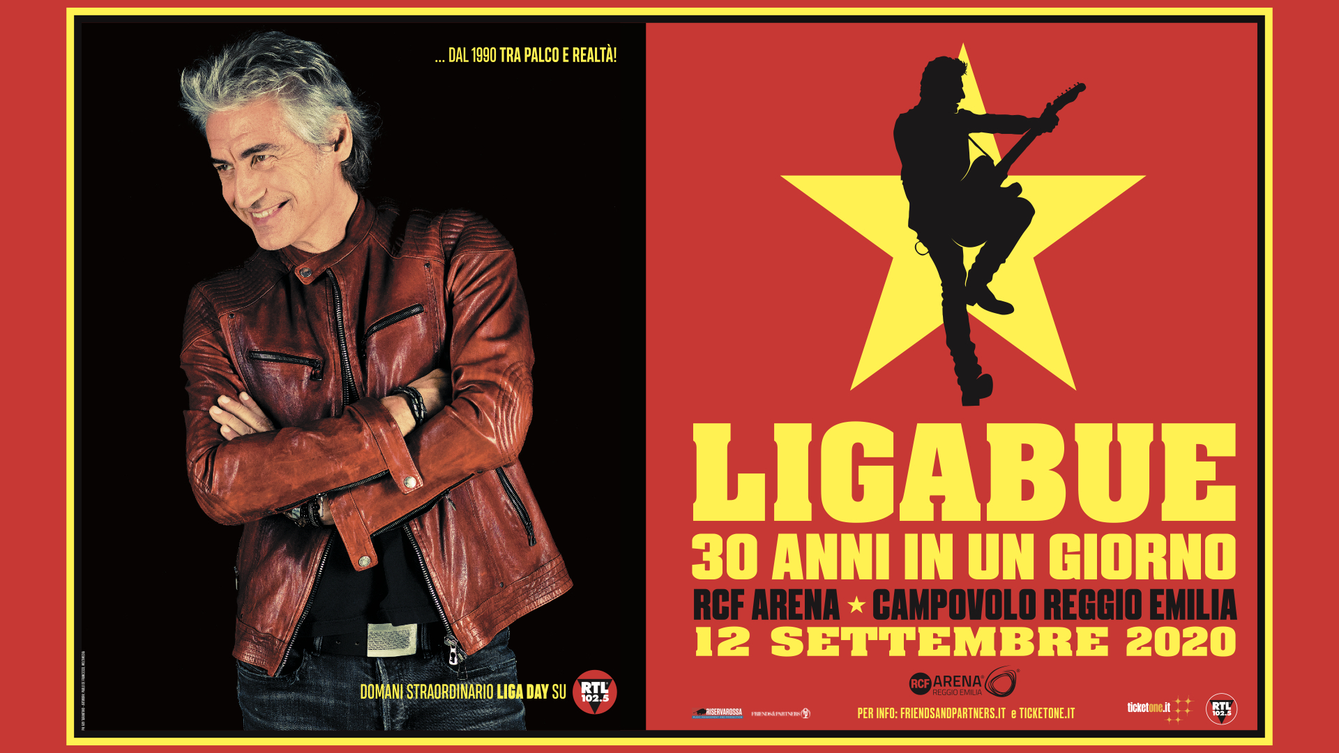12 September: Inauguration of the RCF Arena with Ligabue, all the info on the live performance