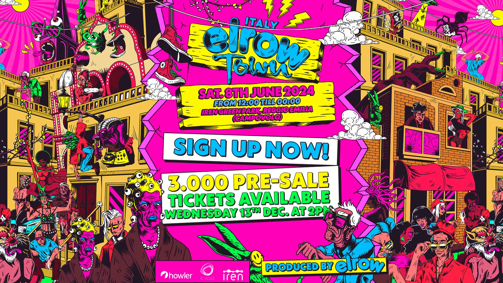 elrow Town arriva in Italia: l’8 giugno 2024 all’Iren Green Park di Reggio Emilia