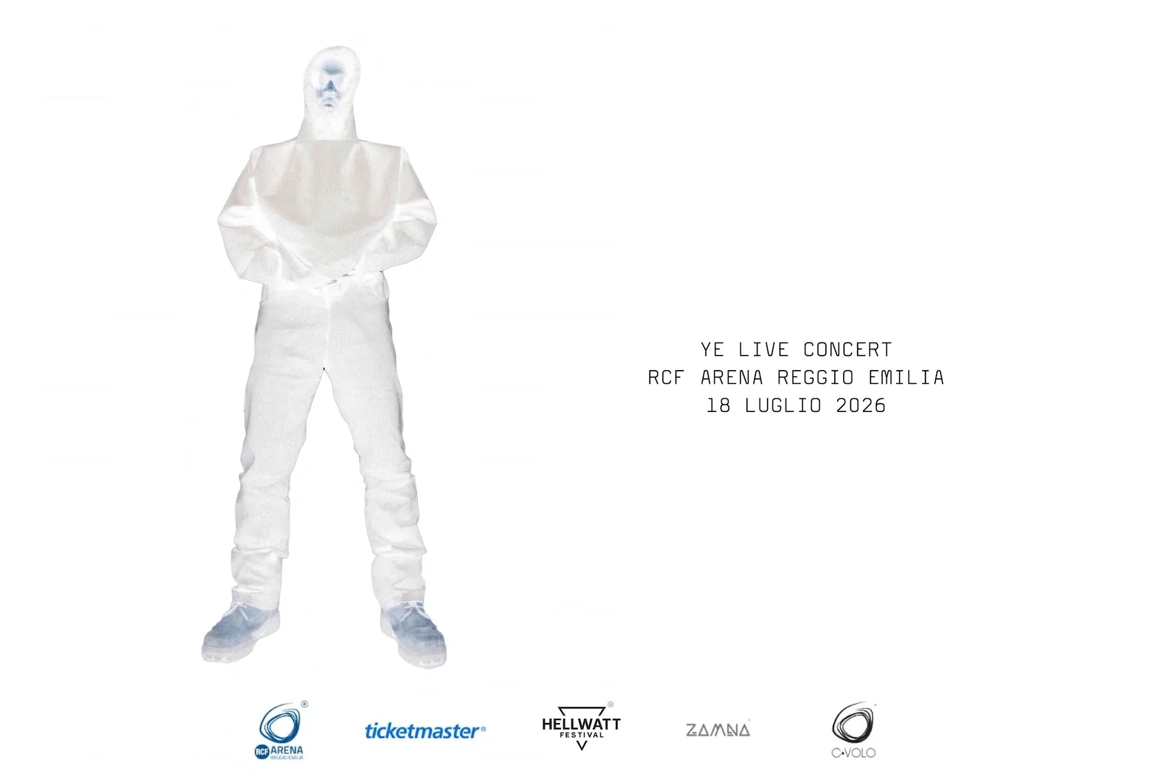 Artowork concerto Ye Kanye West alla RCF Arena il 18 luglio 2026